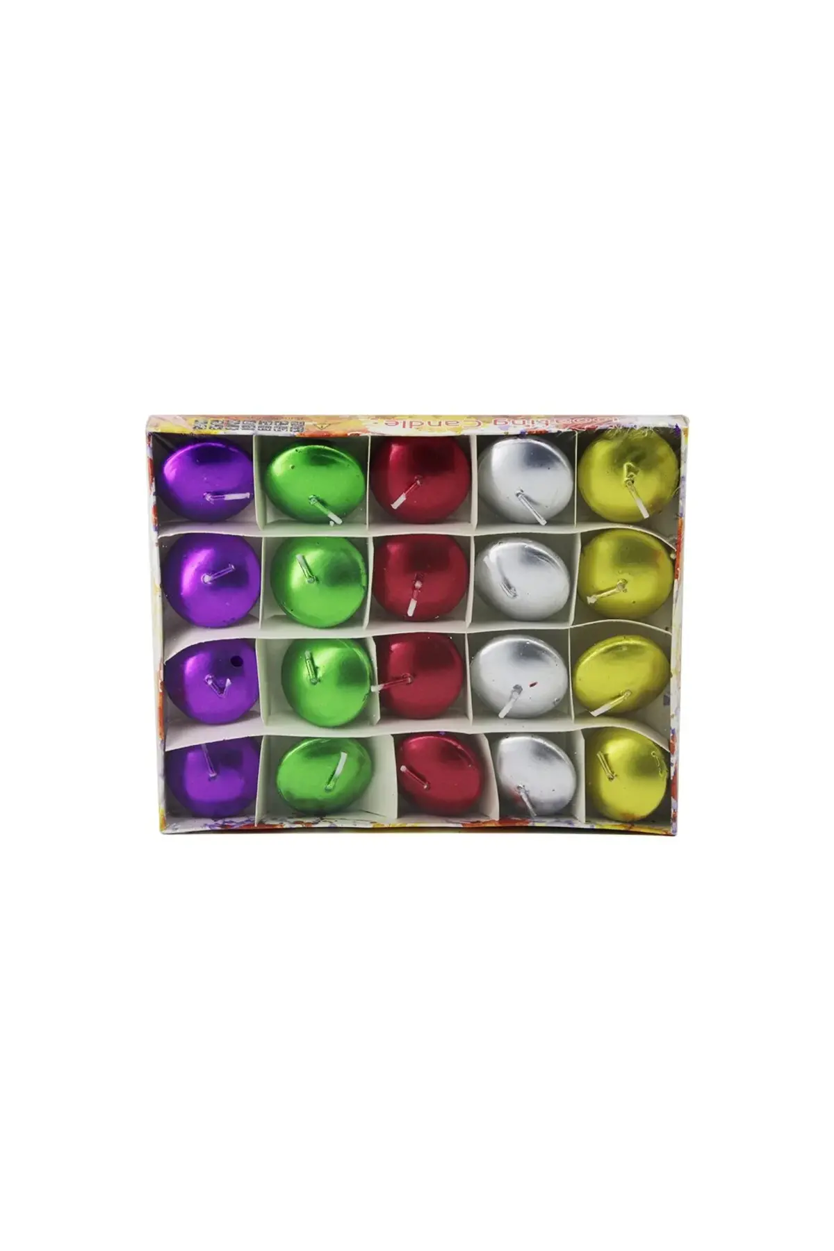 20PCS Suda Yüzen Mum Beyaz - Renkli