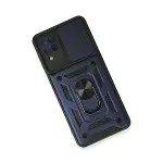 Samsung Galaxy A22 Kılıf Pars Lens Yüzüklü Silikon - Lacivert-3