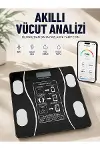 Akıllı Vücut iz Baskülü Bluetooth Bağlantılı 4 Sensörlü LCD Ekranlı Dijital Tartı-1
