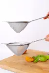 Saplı Tel Süzgeç 10 cm Paslanmaz Çelik Konik Mutfak Süzgeci-2