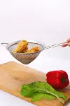 Saplı Tel Süzgeç 10 cm Paslanmaz Çelik Konik Mutfak Süzgeci-1