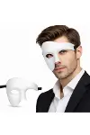 Beyaz Yarım Erkek Maske – Phantom Parti & Balo Maskesi-1