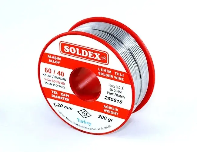 60-40 Lehim Teli 200 Gr 1 Mm - Sn:60 / Pb:40