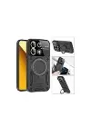Realme C55 Kılıf Joy Lens Standlı Kapak - Kırmızı-3