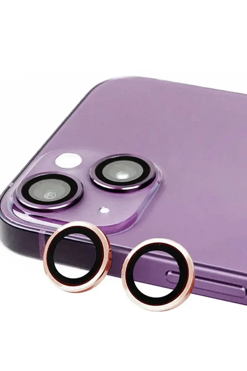Apple iPhone 15 Plus Raze Metal Kamera Lens - Pembe