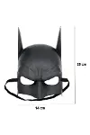 Siyah Renk Çocuk Boy Arkadan Lastikli Batman Maskesi A Kalite 20x14 Cm-2