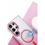 Samsung Galaxy S25 Ultra Glossy Magsafe Kapak - Pembe-2