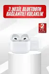 3.Nesil İOS Android Uyumlu Bluetooth 5.0 Beyaz Çağrı Cevaplama-2