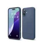 İphone 16 Kılıf Nano İçi Kadife Silikon - Lacivert-1