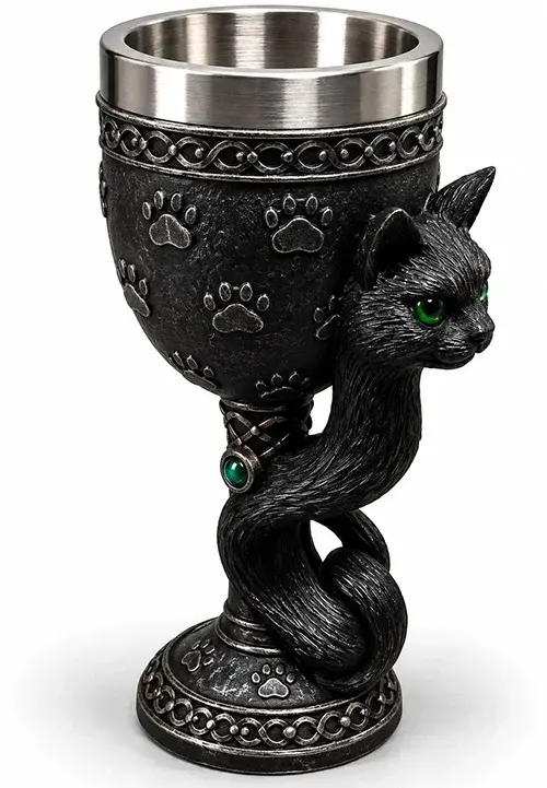 Kedi Figürlü 3D Paslanmaz Çelik Kadeh Bardak Alk6543
