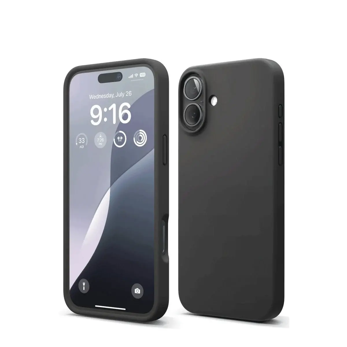İphone 16 Kılıf Nano İçi Kadife Silikon - Siyah