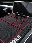 Telefon Standlı Araç İçi Organizer Kaydırmaz Silikon Konsol Düzenleyici Mat-2