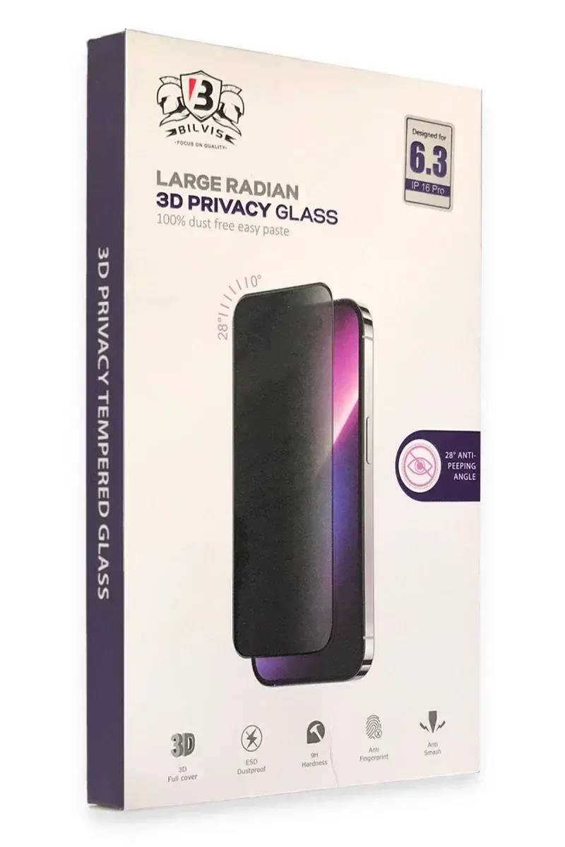 Apple iPhone 16 Pro Max Bilvis 3D Radian Hayalet Cam Ekran Koruyucu