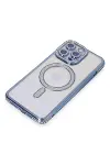 Apple iPhone 14 Pro Kılıf Joke Simli Magneticsafe Kılıf - Mavi-3