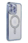 Apple iPhone 14 Pro Kılıf Joke Simli Magneticsafe Kılıf - Mavi-1