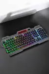 Led Işıklı Oyuncu Klavye Usb Girişli RGB Işıklı Q Klavye Mouse Hediyeli-2