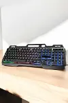 Led Işıklı Oyuncu Klavye Usb Girişli RGB Işıklı Q Klavye Mouse Hediyeli-4