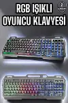 Led Işıklı Oyuncu Klavye Usb Girişli RGB Işıklı Q Klavye Mouse Hediyeli-1