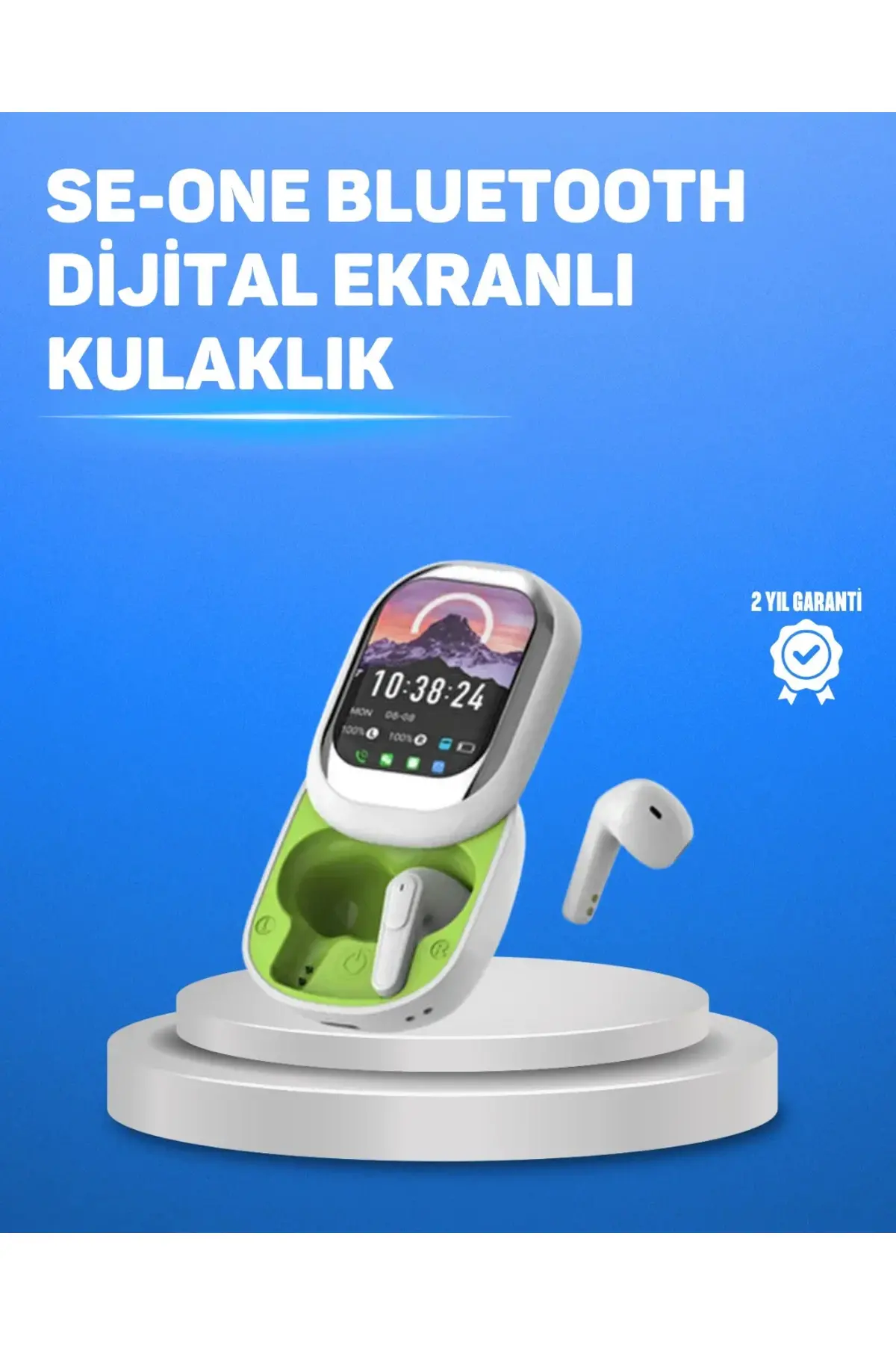 Şık Tasarımlı Siyah Beyaz Kablosuz Kulaklık Çoklu Dil Destekli