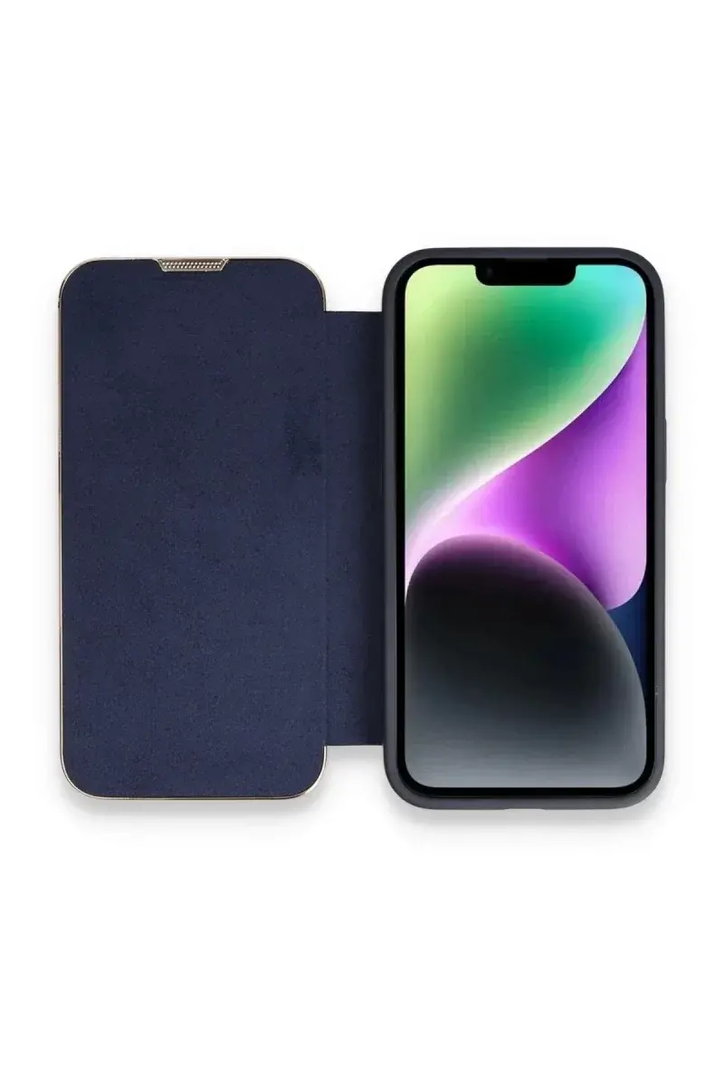 Apple iPhone 14 Pro Kılıf Dolpin Kapaklı - Lacivert