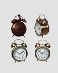 Nostaljik Büyük Boy Metal Masa Saati Bronz Kaplama ve Yüksek Sesli Alarm-2