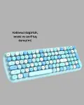 Kablosuz Klavye Mouse Seti mavi-3