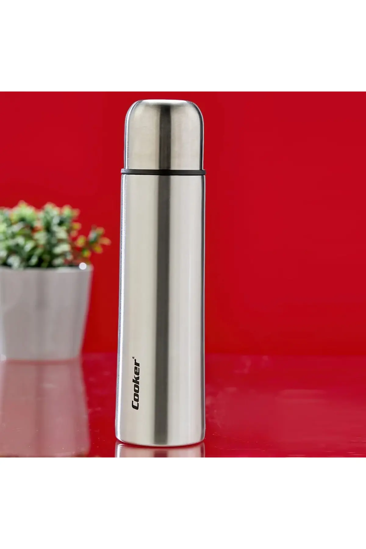 0.5LT Krom Termos Paslanmaz Çelik - Sızdırmaz Kapak = Bardak