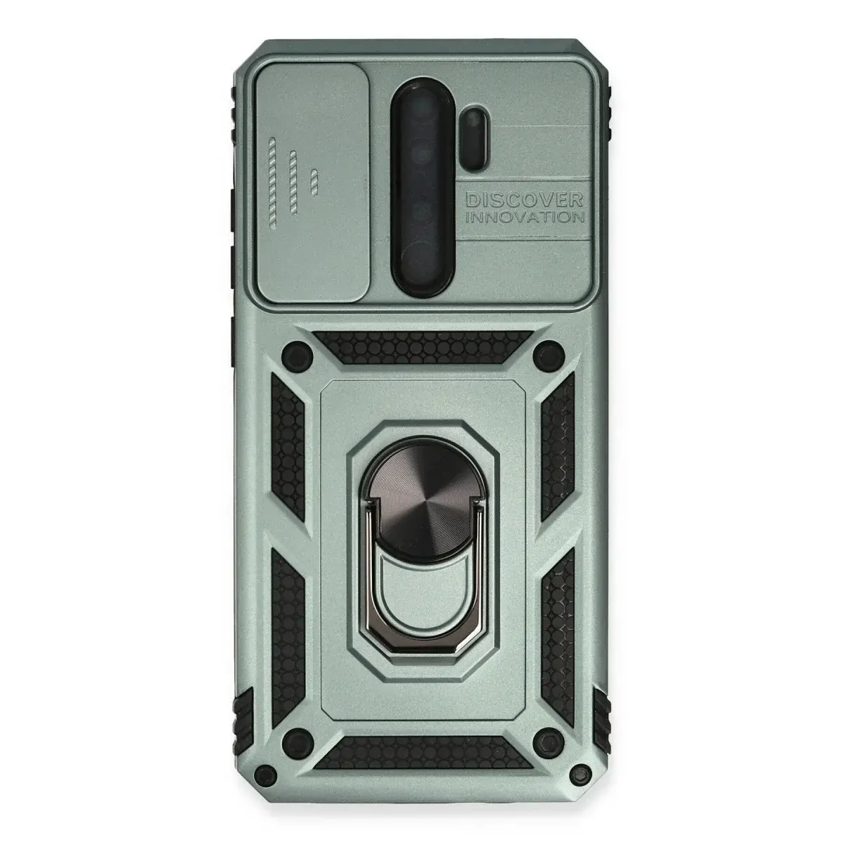 Xiao Red Note 8 Pro Kılıf Pars Lens Yüzüklü Silikon - Yeşil