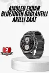 Erkeklere Özel Akıllı Saat Çelik Kordon Bluetooth Bağlantılı İOS ve Android Uyumlu-1