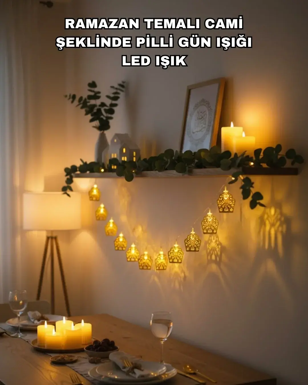 Ramazan Bayram Süslemesi İçin LED Işık Ca Figürlü Dekoratif Tasarım