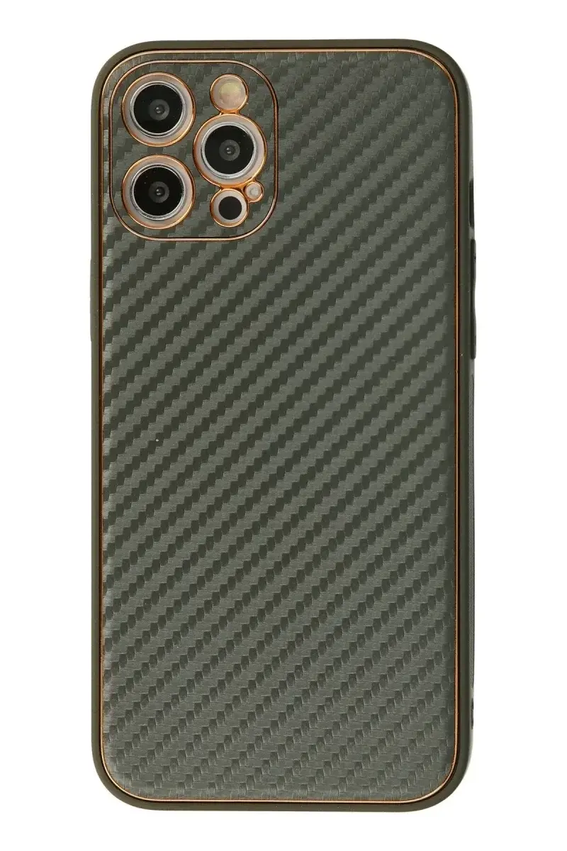 Apple iPhone 12 Pro Kılıf Coco Karbon Silikon - Füme