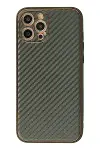 Apple iPhone 12 Pro Kılıf Coco Karbon Silikon - Füme-1