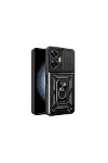 Realme C55 Kılıf Pars Lens Yüzüklü Silikon - Siyah-1