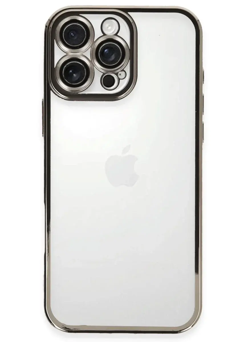 Apple iPhone 16 Pro Max Kılıf Razer Lensli Silikon - Titanyum Gri