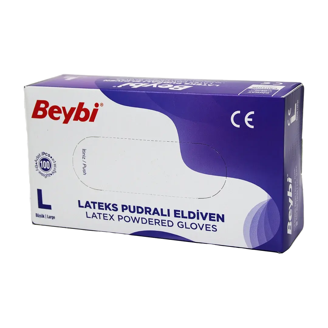 Beybi L Pudralı Muayene Eldiveni 100LÜ