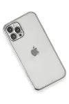 Apple iPhone 12 Pro Kılıf Razer Lensli Silikon - Gümüş-2