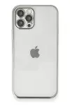 Apple iPhone 12 Pro Kılıf Razer Lensli Silikon - Gümüş-1