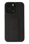 Apple iPhone 13 Pro Kılıf Mega Standlı Silikon - Siyah-1