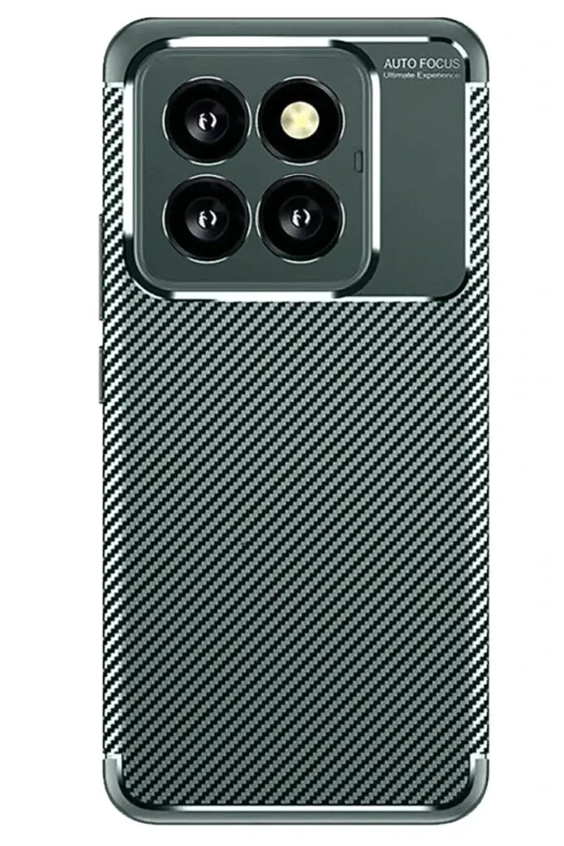Xiao 14T Pro Kılıf Auto Focus Karbon Kapak - Koyu Yeşil