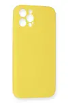 Apple iPhone 12 Pro Max Kılıf Nano içi Kadife Silikon - Sarı-3