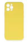 Apple iPhone 12 Pro Max Kılıf Nano içi Kadife Silikon - Sarı-1