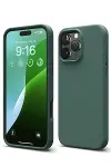 Apple iPhone 16 Pro Kılıf Nano içi Kadife Silikon - Koyu Yeşil-1