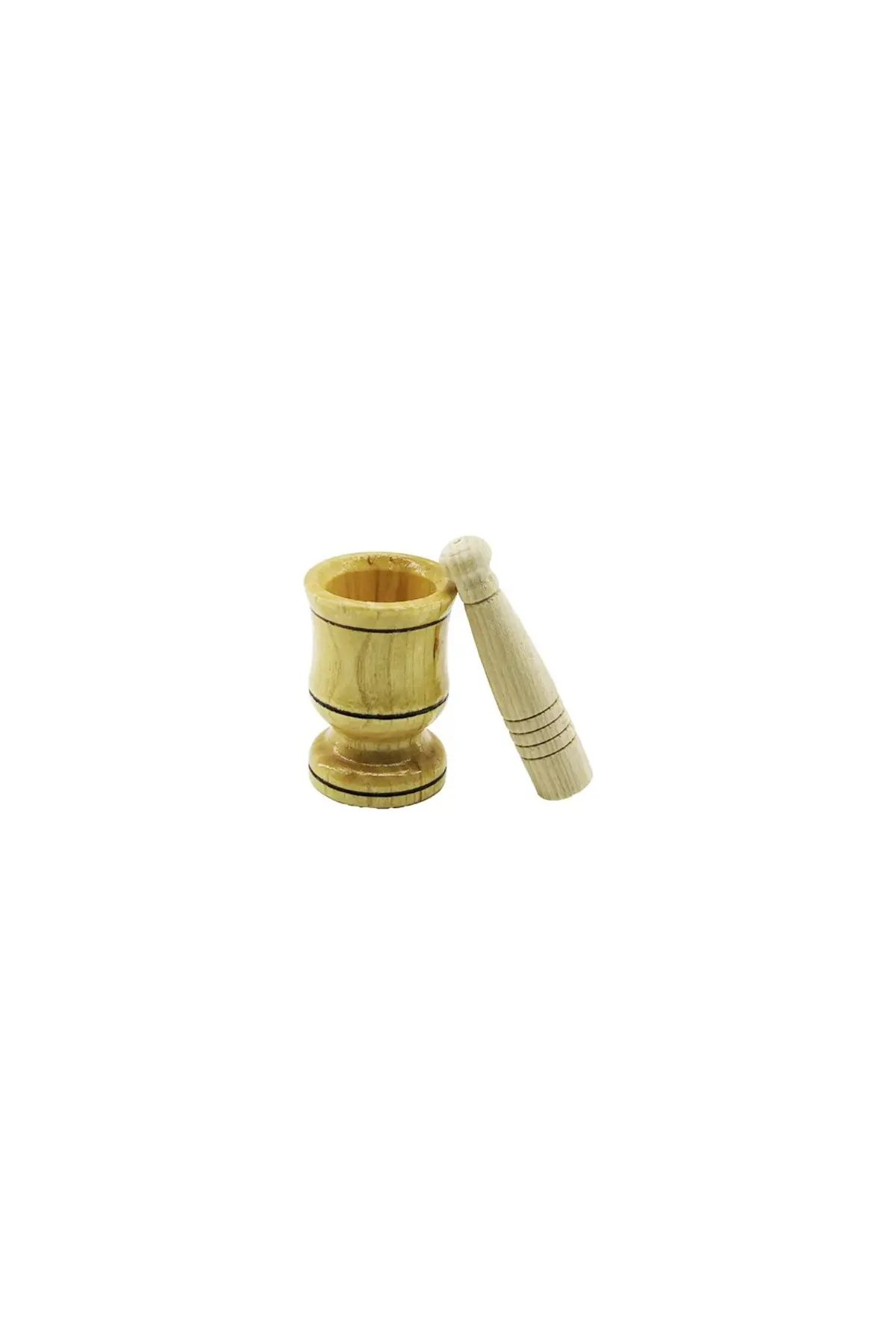 Küçük Boy Ahşap Havan Sarımsak Dövecek Ç: 6CM--D: 4CM--Y: 8.8CM Fileli Ambalaj