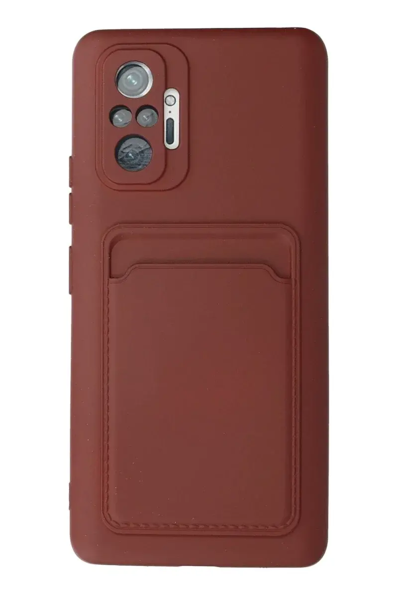 Xiao Red Note 10 Pro Kılıf Kelvin Kartvizitli Silikon - Bordo