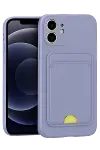 Apple iPhone 11 Kılıf Kelvin Kartvizitli Silikon - Lila-1