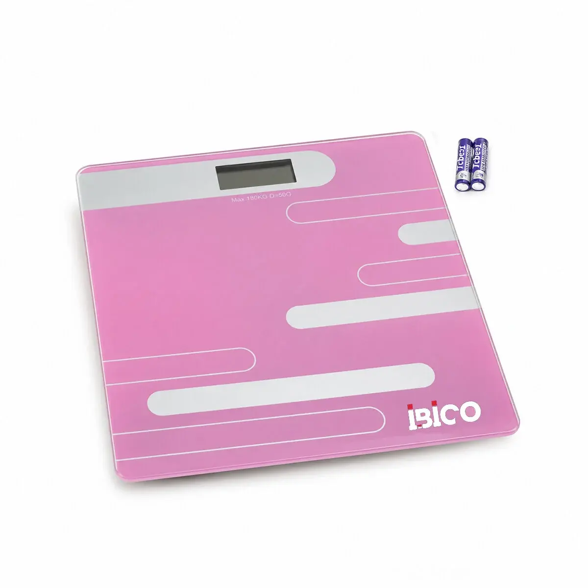 Dijital - Pilli Renkli Cam Banyo Baskül Terazi Tartı Lcd Ekran 180KG/50GR 26X26CM İ11-024