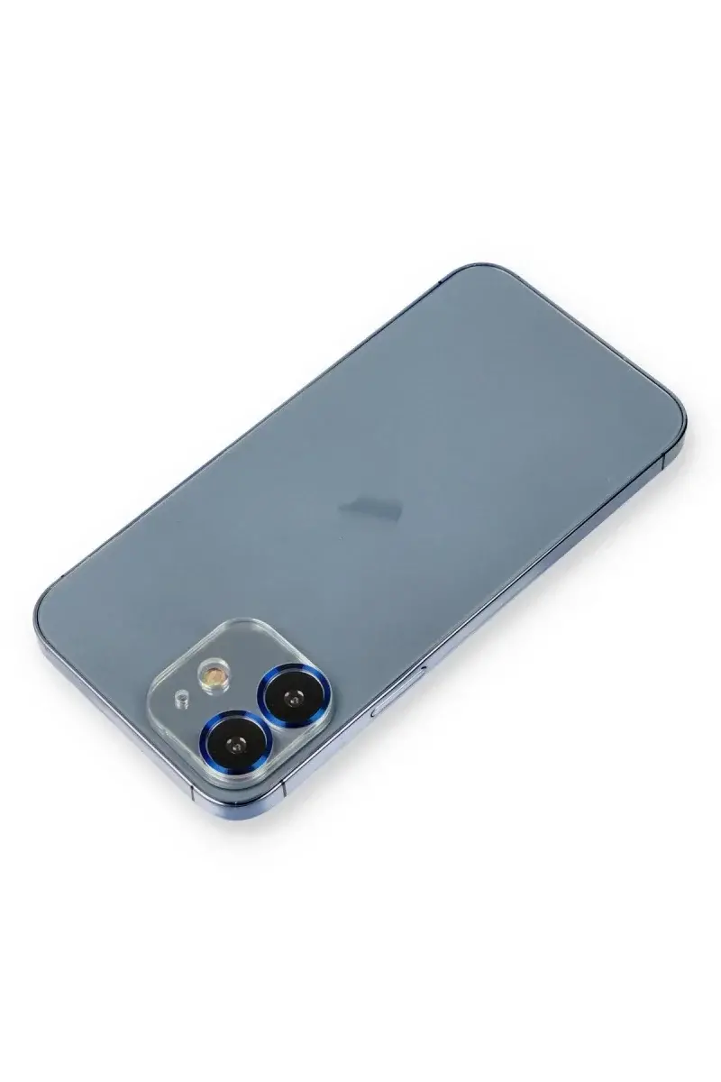 Apple iPhone 12 Metal Kamera Lens Koruma Cam - Mavi