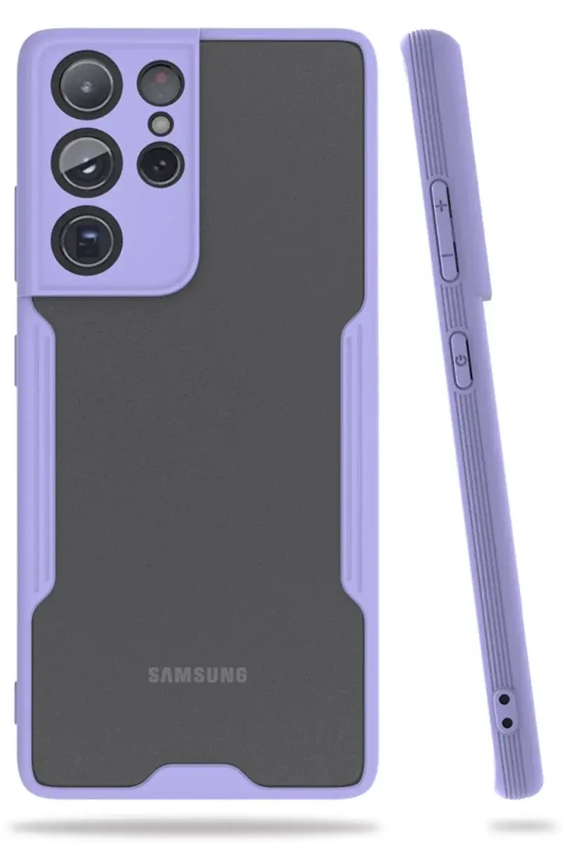 Samsung Galaxy S21 Ultra Kılıf Platin Silikon - Lila