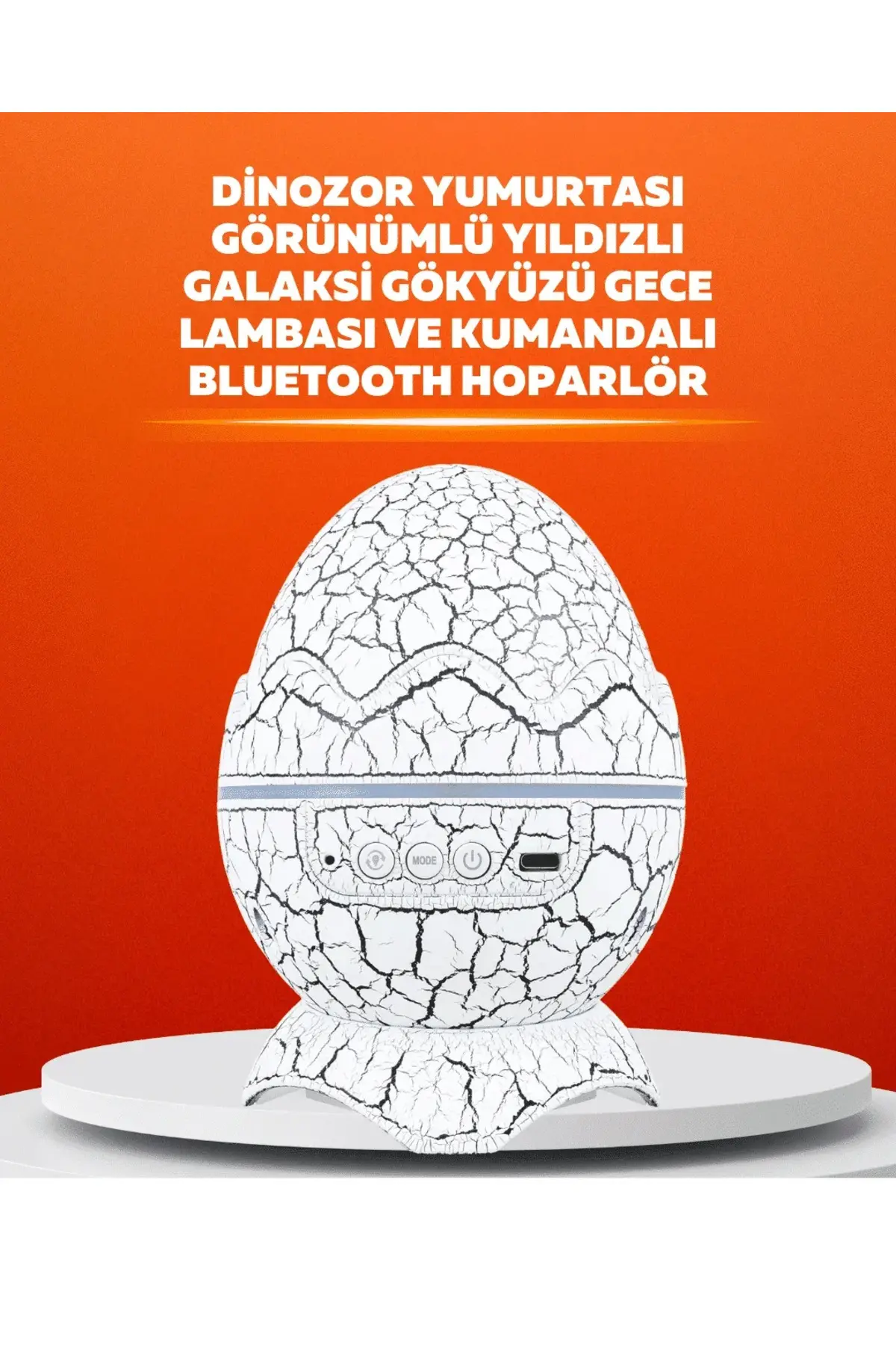 Dinozor Yumurtası Tasarımlı Projektörlü Gece Lambası