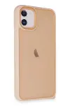 Apple iPhone 12 Kılıf Elegant Kapak - Pudra-1